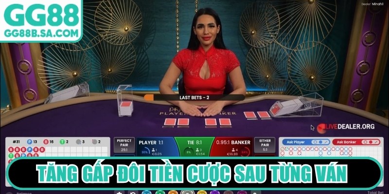 Baccarat Live GG88 - Trải Nghiệm Ván Cược Đỉnh Cao Số 1 Tăng gấp đôi tiền cược sau từng ván để gặt hái tỷ lệ thưởng
