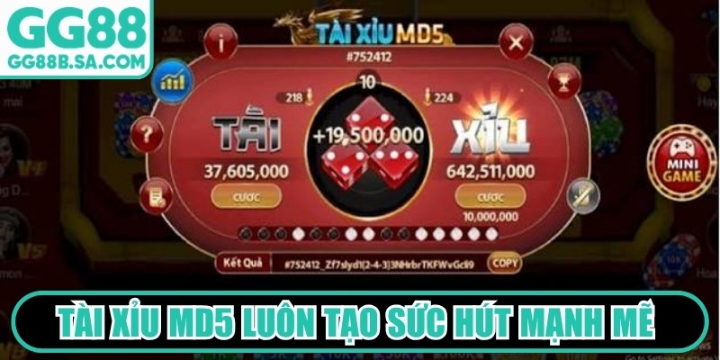 GG88 Tài Xỉu MD5 - Tựa Game Quốc Dân Cuốn Hút Nhất Tài Xỉu MD5 luôn tạo sức hút mạnh mẽ nhờ cơ chế thao tác đơn giản