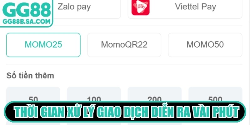 Nạp Tiền GG88 - Hướng Dẫn Giao Dịch Nhanh Và Bảo Mật Khoảng thời gian hệ thống xử lý giao dịch thường diễn ra vài phút