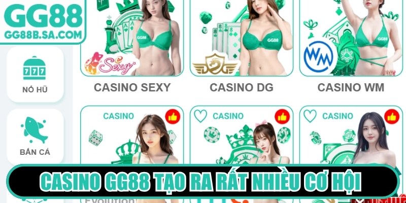 Sảnh Casino GG88 - Thế Giới Cá Cược Đẳng Cấp Vượt Trội Casino GG88 tạo ra rất nhiều cơ hội giải trí mới lạ và kịch tính