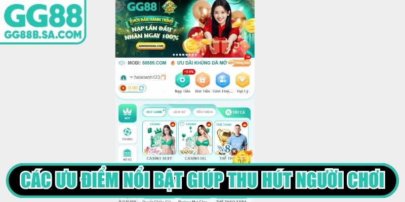 Trang Chủ GG88 Chính Thức - Sân Chơi Cá Cược Uy Tín 2026 Các ưu điểm nổi bật giúp thương hiệu GG88 thu hút người chơi