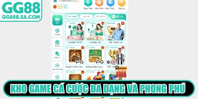 Trang Chủ GG88 Chính Thức - Sân Chơi Cá Cược Uy Tín 2026 Kho game cá cược đa dạng và phong phú tại trang chủ GG88 chính thức